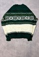 VINTAGE ABSTRACT KNITTED JUMPER PATTERNED GRANDAD SWEATER