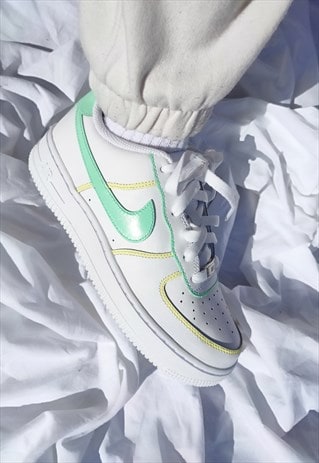 NIKE CUSTOM AIR FORCE 1 LIME & YELLOW (SMALLERSIZES)