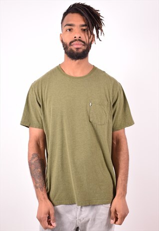LEVI'S MENS VINTAGE T-SHIRT TOP LARGE GREEN 90S