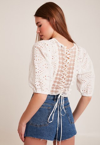 EYELET LACE BLOUSE