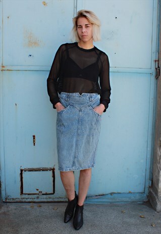 VINTAGE 90' COOL OLDSCHOOL DENIM PENCIL SKIRT