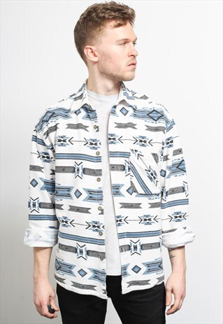 VINTAGE AZTEC PATTERNED SHIRT