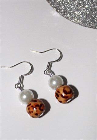 LEOPARD PRINT EARRINGS 925 STERLING SILVER