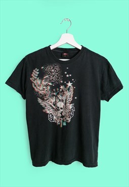 Vintage Y2K Quiksilver Rave Festival Grunge T-shirt Black