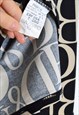 VINTAGE 90S BLACK BEIGE GRAPHIC LETTER TURTLE NECK LONG SLEE