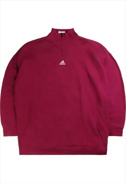 Vintage 90's Adidas Sweatshirt Quarter Zip Burgandy