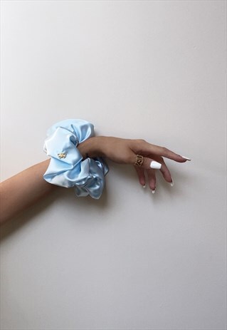 ALASKA BLUE OVERSIZED SATIN SCRUNCHIE