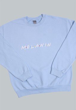 Vintage 90's Sweatshirt Blue Melanin Jumper Medium