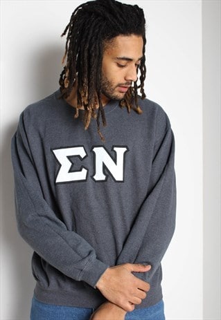 VINTAGE UNIVERSITY OVERSIZE SWEATSHIRT GREY