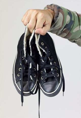 VINTAGE CONVERSE BLACK HIGH-TOP TRAINERS