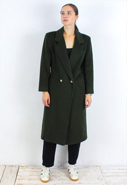 CLUB 54 Petites Women M Wool Green Coat Jacket Overcoat Mac