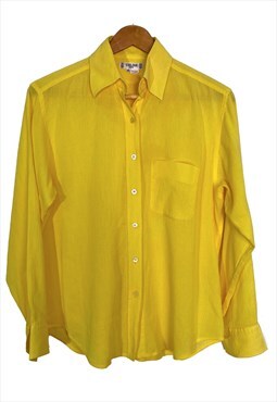 Yellow vintage Celine shirt for women. Size M