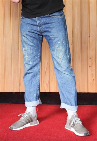 VINTAGE BLUE LEVI'S 501 PAINT JEANS