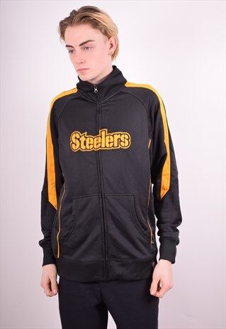 TEAM APPAREL MENS VINTAGE TRACKSUIT TOP JACKET LARGE BLACK