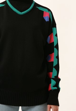 90S VINTAGE MULTI PATTERN SWEATER JUMPER 1130