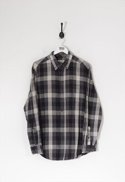 Vintage faded glory checked shirt black & grey large BV10673