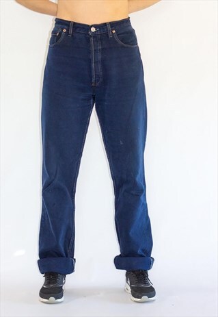 VINTAGE HIGH WAISTED SOFT DENIM NAVY LEVI JEANS