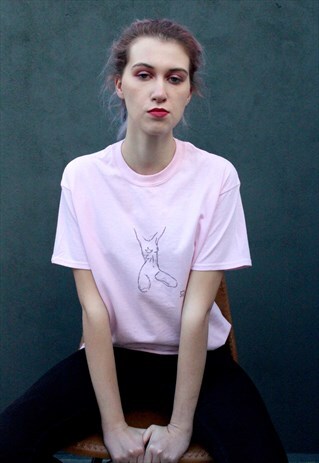 HAND PAINTED UNISEX NUDE T SHIRT