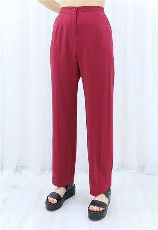 90S VINTAGE RED HIGH WAISTED TROUSERS