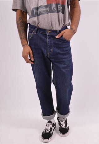 LEE MENS VINTAGE JEANS W34 L34 BLUE 90S