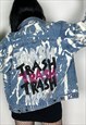 TRASH AND BURN - Bleached Hand Painted Reworked Denim Jacket