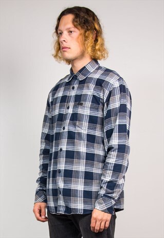90'S VINTAGE BLUE CHECK PLAID PATTERN CARHARTT FLANNEL SHIRT