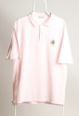Vintage Aquascutum Logo Polo Shirt Pink