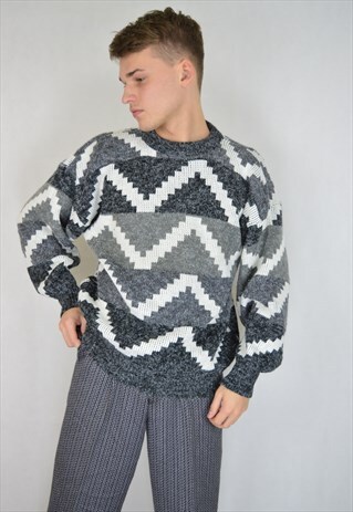 VINTAGE GREY GRAPHIC RETRO SWEATSHIRT