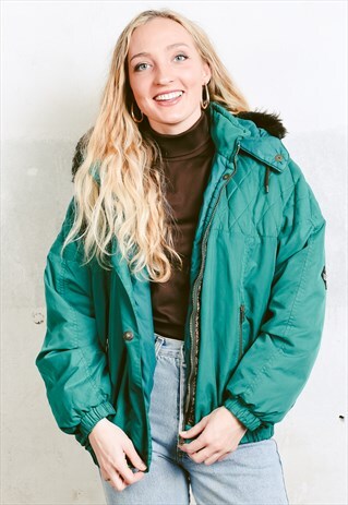 VINTAGE 80S HOODED PUFFER JACKET