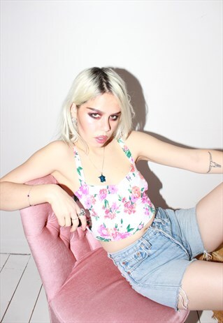 VINTAGE 90S FLORAL CROP TOP - BUSTIER