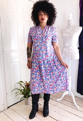 FLORAL VINTAGE MIDI DRESS