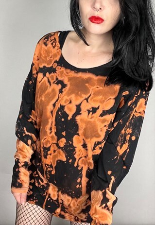GRUNGE STYLE ACID WASH REWORKED T-SHIRT SIZE LARGE