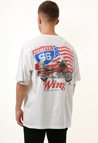 1992 VINTAGE ROUTE 66 GOLD AMERICA WING COTTON T-SHIRT 15837