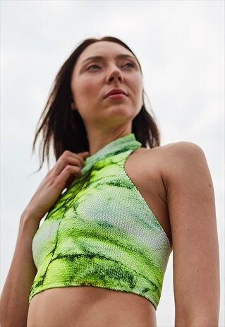 TIE DYE DAPHNE HALTER NECK CROP TOP