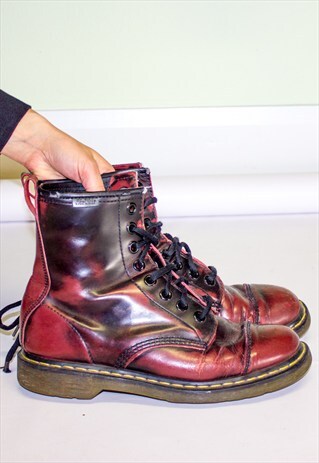 VINTAGE DR MARTEN VEGAN LEATHER PUNK BOOTS UK10