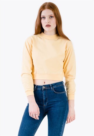 SEAMLESS SHOULDER YELLOW SWEATSHIRT