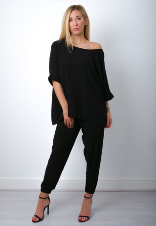BLACK SLOUCHY TOP