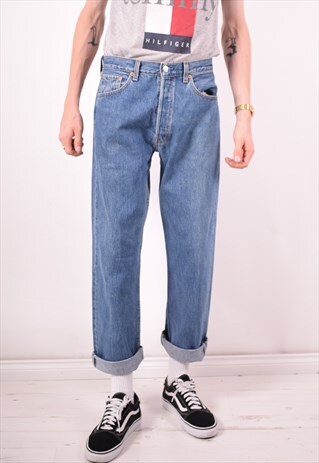 LEVI'S 501 MENS VINTAGE JEANS W33 L36 BLUE 90S