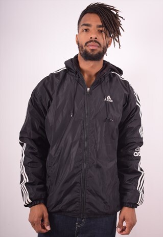 ADIDAS MENS VINTAGE JACKET MEDIUM BLACK 90S