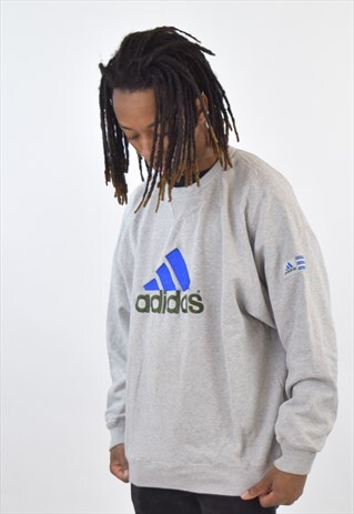 VINTAGE GREY ADIDAS 90S SWEATSHIRT JUMPER