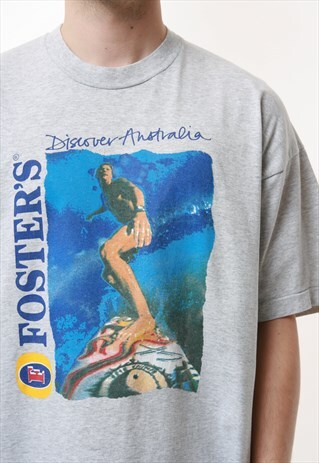 90S USA FOSTERS GRAPHIC VINTAGE COTTON T-SHIRT 17283
