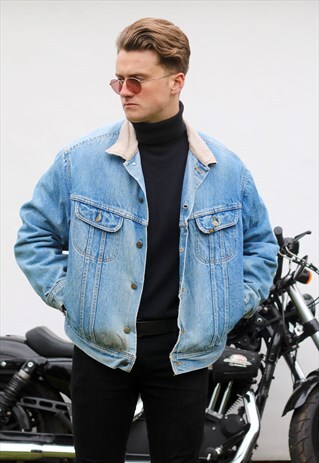 LEE USA DENIM SHEARLING JACKET