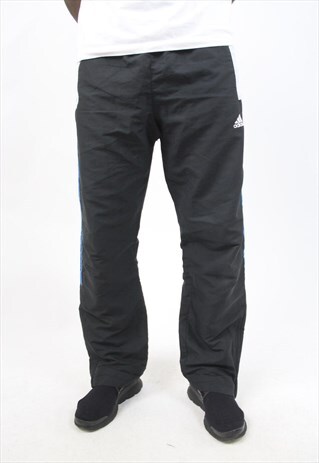 VINTAGE ADIDAS BLACK TRACKSUIT BOTTOMS