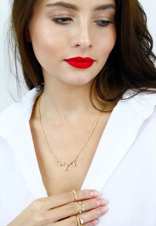 GOLD DIAMANTE 'VIRGO' STAR CONSTELLATION CHAIN NECKLACE