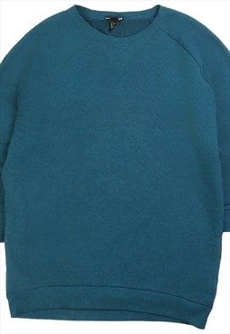 H & M  Plain Crewneck Sweatshirt Medium Turquoise Blue Green