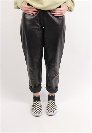 VINTAGE HIGH WAIST LEATHER TROUSERS