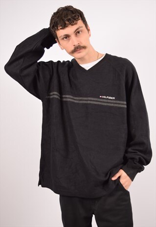 VINTAGE TOMMY HILFIGER JUMPER SWEATER BLACK