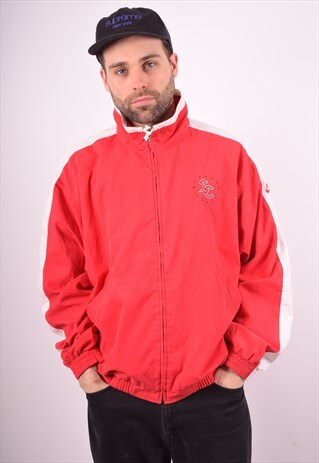 NIKE MENS VINTAGE JACKET XL RED 90S