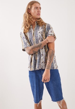VINTAGE PATTERNED FESTIVAL SHORT SLEEVE SHIRT