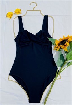 Vintage 90's Low Back Black Swimsuit